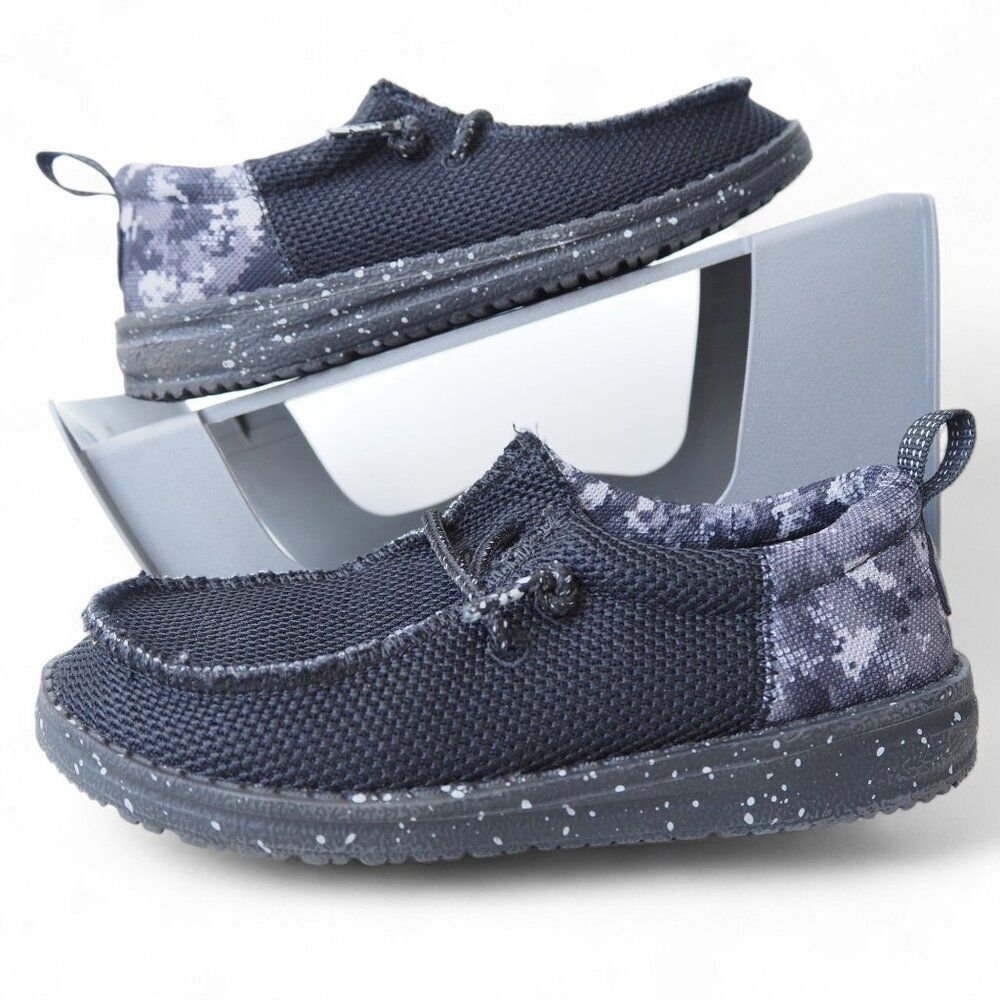 Hey Dude Wally‎ Funk Digi Mesh Casual Shoes Youth 12 Black Geo